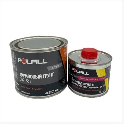 Polfill Грунт акриловий Polfill 5:1 Eco 0.48l сірий+зат.0,08l (43198/43368+21130) 1037163 фото