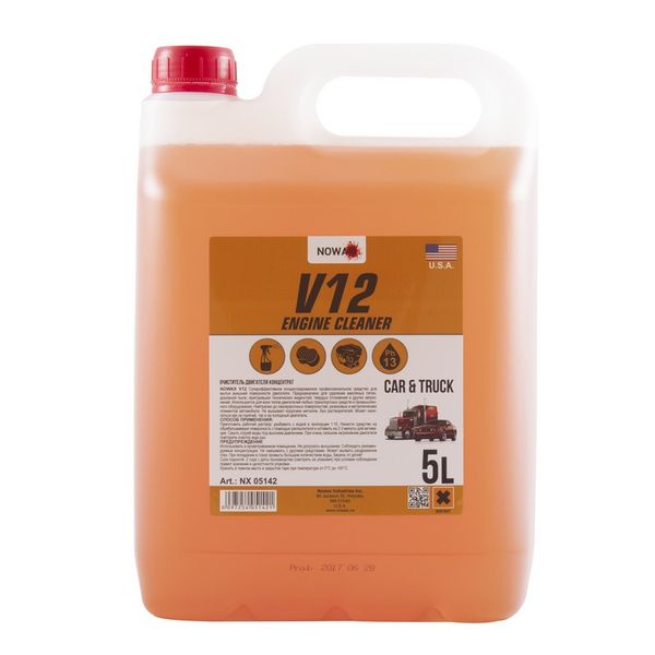 Очиститель поверхности двигателя NOWAX V12 Engine Cleaner 5L концентрат 1:10 NX05142 фото