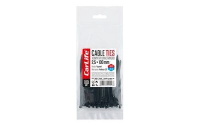CARLIFE Хомути пластикові чорні 2,5x100 (100шт.) BL2.5X100 CARLIFE BL2.5X100 фото