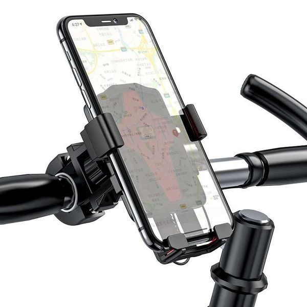 Тримач для телефону на велосипед HOCO CA73 Flying one-touch bicycle and motorcycle universal. Black-Red CA73 фото