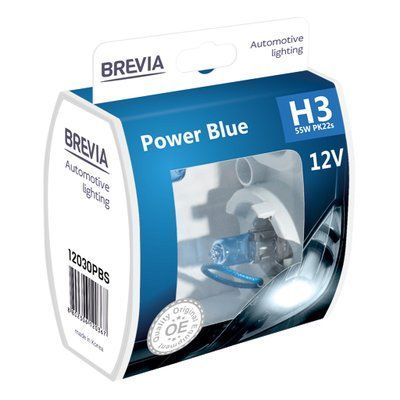 Галогенова лампа H3 12V 55W PK22s Power Blue S2 12030PBS BREVIA 12030PBS фото