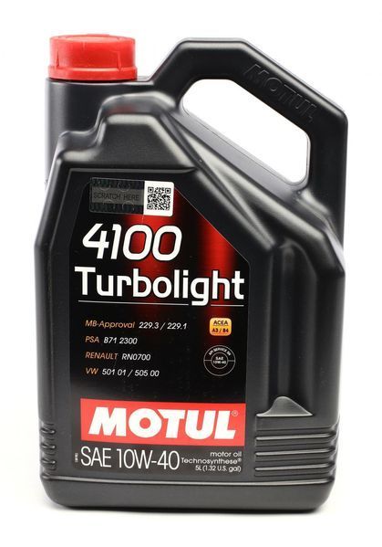 Motul100357 / 387606 10W40/5L 4100 TURBOLIGHT 123457193 фото