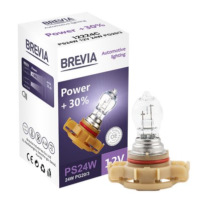 Галогенові Лампи Brevia PS24W 12V 24W PG20/3 Power +30% CP (12224С) 12224C фото