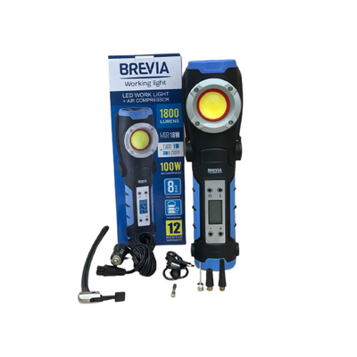 Brevia LED ліхтар 18W, 1800lm + компрессор 100W, 7800mAh, type-C 11450 фото