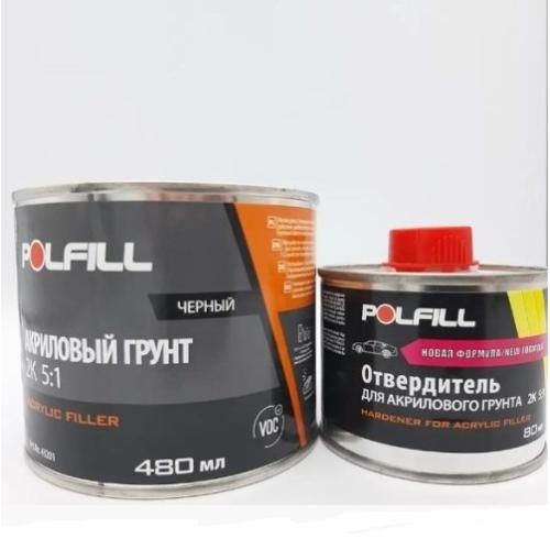 Polfill Почва акриловая Polfill 5:1 Eco 0.48l черный+зат.0,08l (43201) 1037164 фото