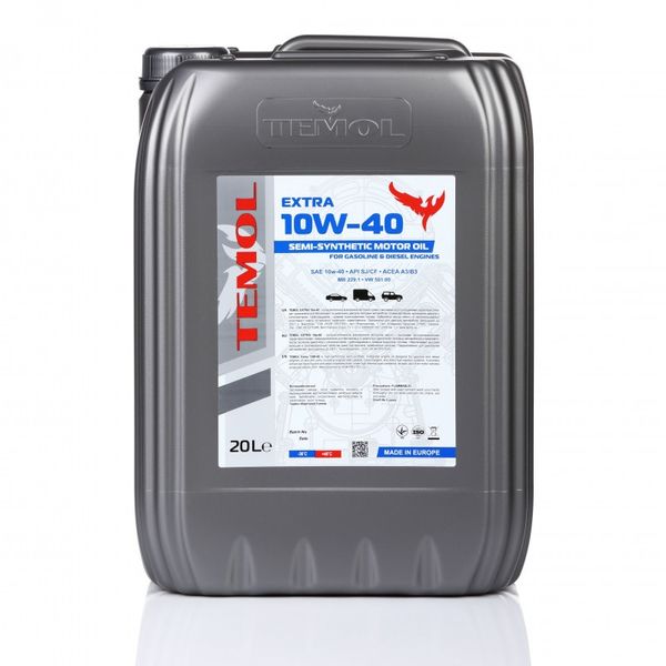 Олія TEMOL Extra 10W-40 AP SJ/CF ACEA A3/B3 MB 229.1 VW 501.00 (20 л) T-E10W40-20L фото