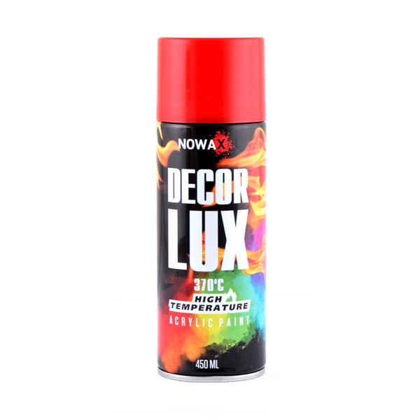 Акриловая высокотемпературная краска красная NOWAX Decor Lux (3000) 370°C 450мл NX48040 фото