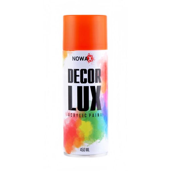 Акриловая флуоресцентная краска оранжевая NOWAX Decor Lux 450мл NX48047 фото