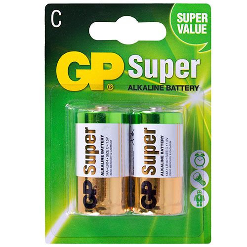 Батарейка GP SUPER ALKALINE 1.5V 14A-U2 щелочная, LR14, С (4891199000010) 63470 фото