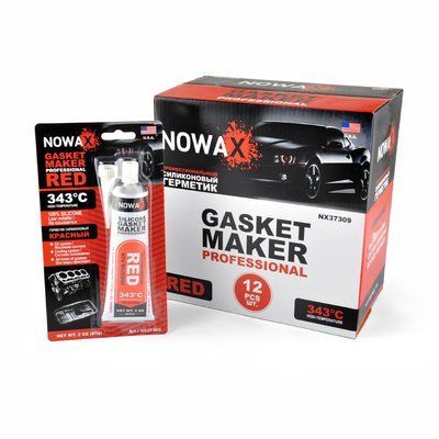 Герметик прокладок високотемпературний Nowax +343C, 100% силіконовий, червоний, 85г NX37309 фото