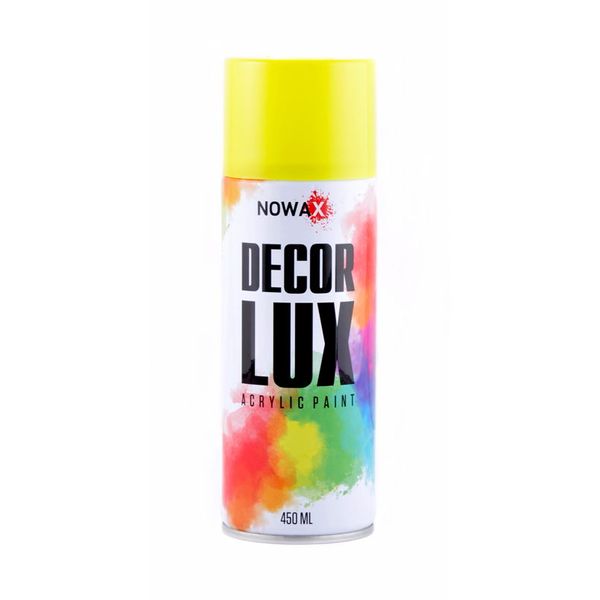 Акрилова фарба флуоресцентна жовта NOWAX Decor Lux 450мл NX48045 фото