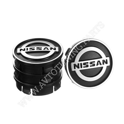 Заглушка колісного диска Nissan 60x55 чорний ABS пластик (4шт.) 50036 (50036) 68392 фото