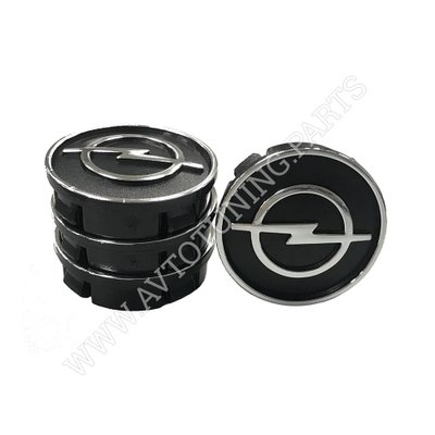Заглушка колісного диска Opel 60x55 чорний ABS пластик (4шт.) 50009 (50009) 68396 фото