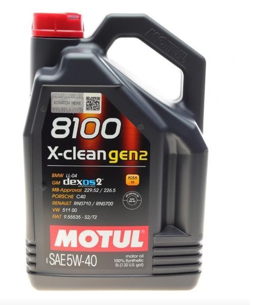 Motul109762 5W40/5L 8100 X-CLEAN GEN2 123457207 фото