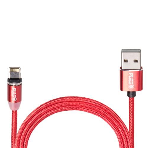 Кабель магнитный PULSO USB - Lightning 2,4А, 1m, red (только зарядка) (MC-2301L RD) 115409 фото