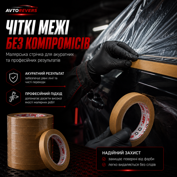 Стрічка малярська APP Expert 80 18ммx45m 110 град C коричневий APP ts070206 VITOL ts070206 фото