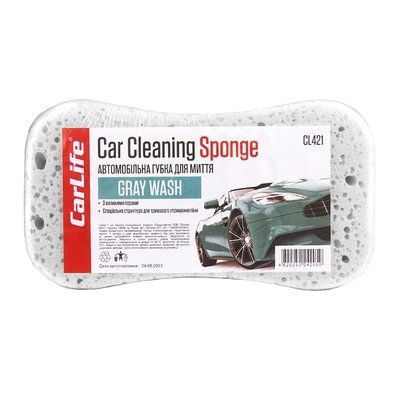 Губка для миття авто CarLife GrayWash CL-421 з великими порами CL-421 CARLIFE CL-421 фото