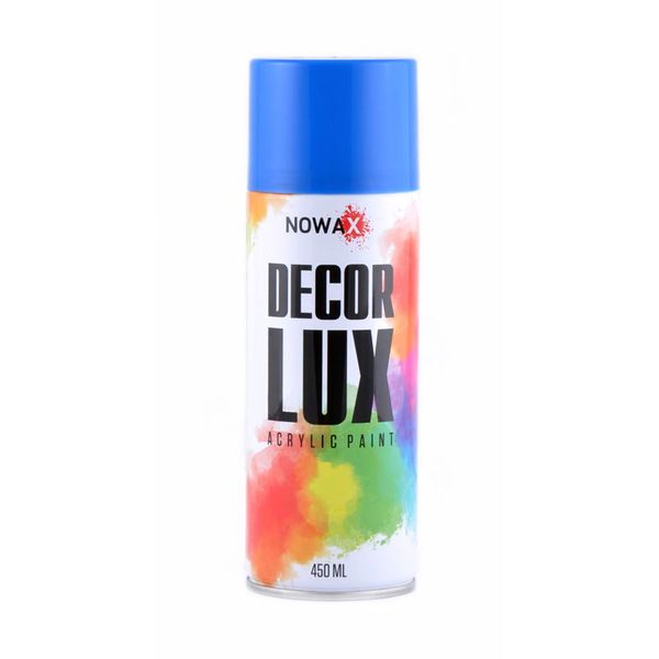 Акриловая краска глянцевая синяя NOWAX Decor Lux (5017) 450мл NX48033 фото