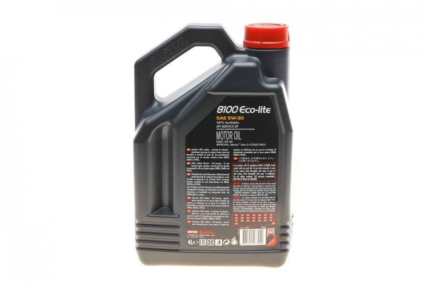 Motul108213 5W30/4L 8100 ECO-LITE 123457459 фото