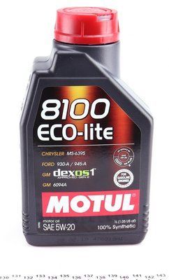 Motul109102/841411 5W20/1L 8100 ECO-LITE 123457260 фото