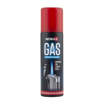 Газ для заправки всіх типів запальничок багаторазових Gas, TM NOWAX, 90 мл (40шт/уп) NX74728 фото