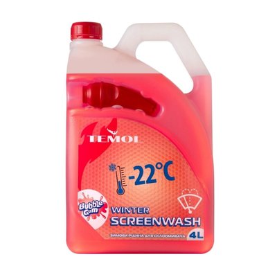 Омыватель стекла зимний TEMOL WINTER SCREENWASH-22 (Bubble Gum) (4л) T-SW-BG-W-4L фото