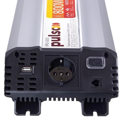 Преобразователь напряжения PULSO/IMU-820/12V-220V/800W/USB-5VDC2.0A/мод.волна/клеммы (IMU-820) 67135 фото