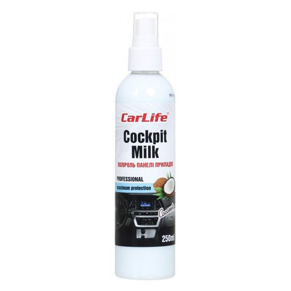 Полироль панели приборов Carlife Кокос. Cockpit Milk 250ml CF026 фото