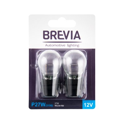 Brevia P27W 12V 27W W2.5x16d blister 2 шт. 12338B2 фото