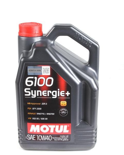 Motul108647 10W40/5L 6100 SYNERGIE+ 123457462 фото
