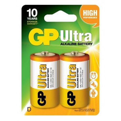 Батарейка GP ULTRA ALKALINE 1.5V 13AU-U2 лужна, LR20, D (4891199034442) 974901 фото