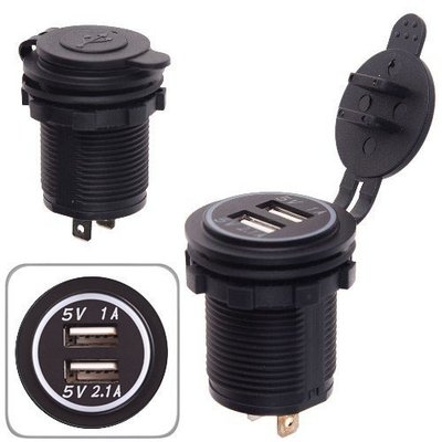 Автомобільний зарядний пристрій 2 USB 12-24V урізне в планку NEW (10252 USB-12-24V 3,1A WHI) 70905 фото