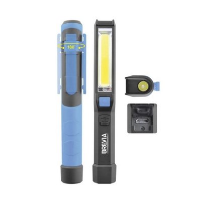 Лампа инсп. Brevia LED Pen Light 2W COB+1W LED 150lm, 900mAh, microUSB, блистер 11220 фото