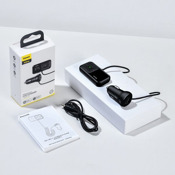 FM модулятор +АЗУ Baseus Wireless MP3 Car Charger T typed S-16, 2USB, 3.1A CCTM-E01 фото