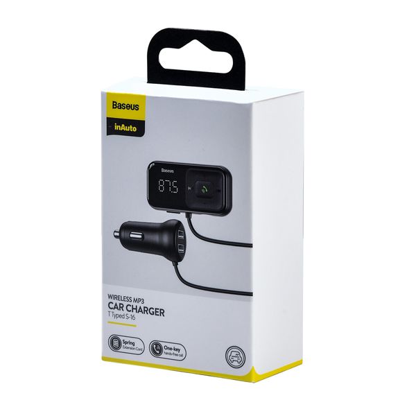 FM модулятор +АЗУ Baseus Wireless MP3 Car Charger T S-16, 2USB, 3.1A CCTM-E01 фото