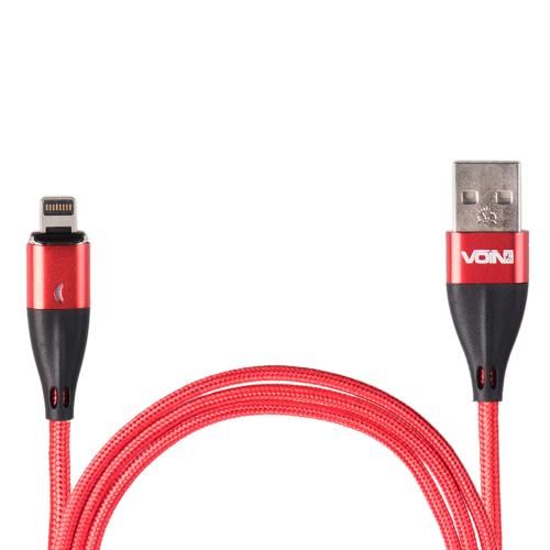 Кабель магнітний VOIN USB - Lightning 3А, 2m, red (швидка зарядка / передача даних) (VL-6102L RD) 113740 фото