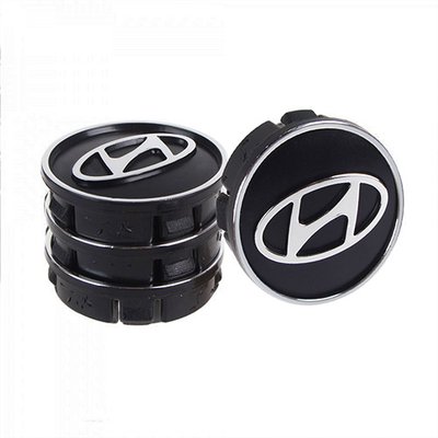 Заглушка колісного диска Hyundai 60x55 чорний ABS пластик (4шт.) 50939 (50939) 215335 фото