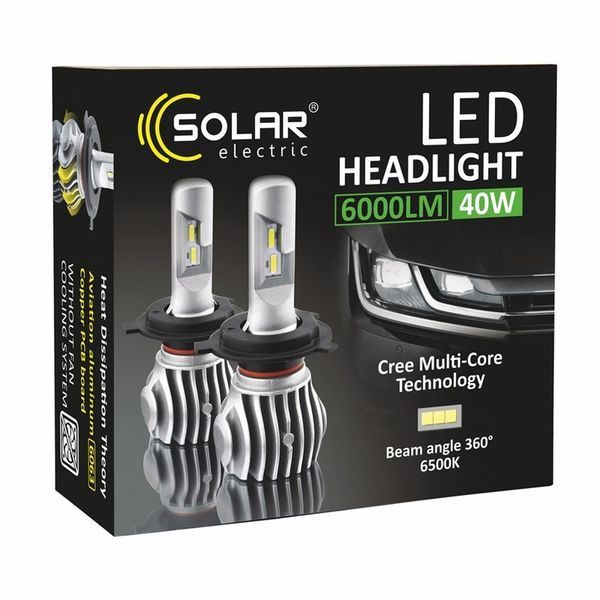 Светодиодные автолампы H11 LED SOLAR CANBUS 12/24V 6500K 6000Lm 50W Cree Chip 1860 (8611) 8611 фото