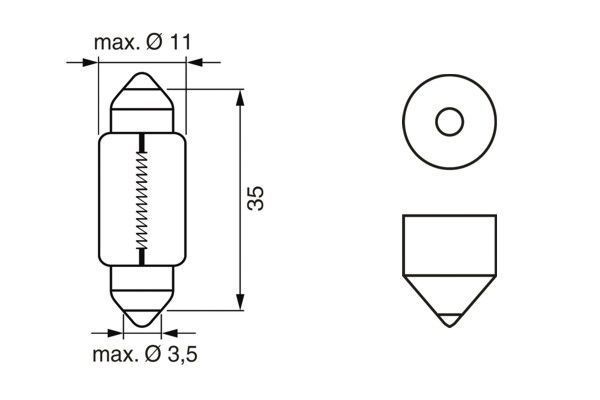 Лампа розжарювання HC5W 12V 5W SV8,5-8 ECO 1 987 302 810 1 987 302 810 фото