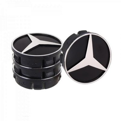 Заглушка колісного диска Mersedes 60x55 чорний ABS пластик (4шт.) 50942 (50942) 215337 фото