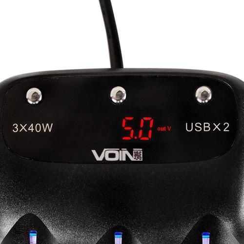 Розгалужувач (подовжувач) прикурювача VOIN 3 виходи + 2USB 2400 mA 12/24V SC-3003 дріт+вольтметр (SC-3003) 604542 фото