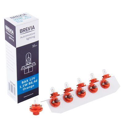 Лампа розжарювання BAX 12V 1,1W B8,4d Orange CP 12334C BREVIA 12334C фото