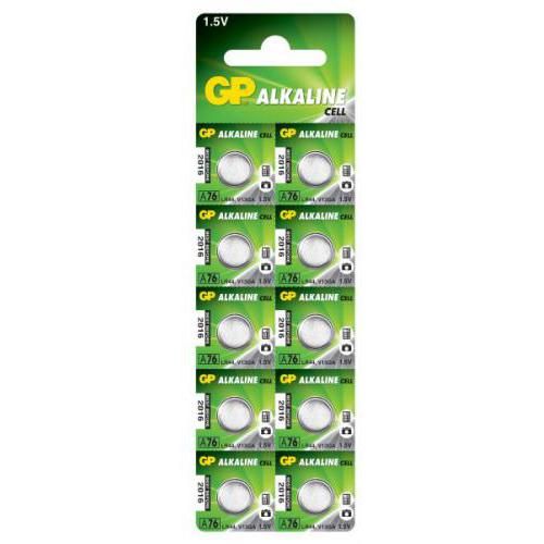 Батарейка GP ALKALINE Cell A76F-U10 щелочная, A76, LR44 (4891199015496) 68675 фото