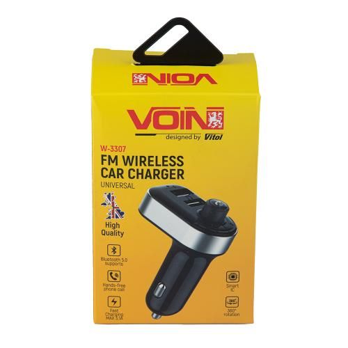 Модулятор FM, VOIN W-3307, 12-24V 2 USB 3.1A, Bluetooth 5.0, Hands-free (W-3307) 15058341 фото