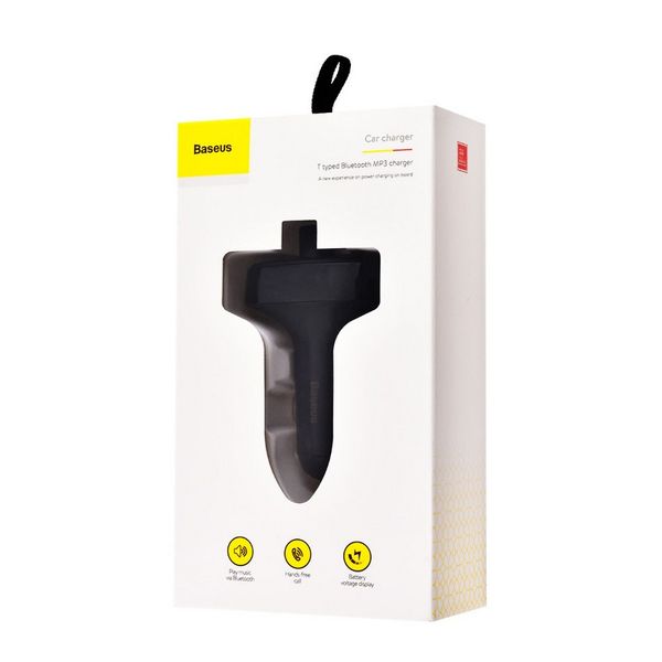 FM модулятор CCAL-TM01 + АЗУ Baseus Bluetooth FM Launcher 2.4A 2USB (black) 20358 CCALL-TM01 фото