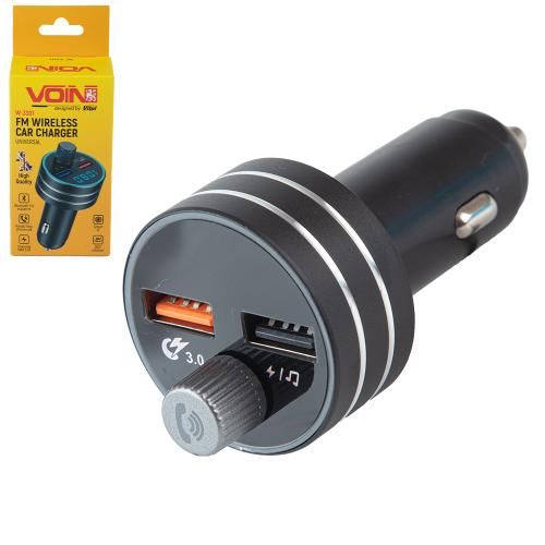 Модулятор FM, VOIN W-3301, 12-24V 2 USB 3,1A, Bluetooth 5.0, Hands-free, ambient light (W-3301) 15058342 фото