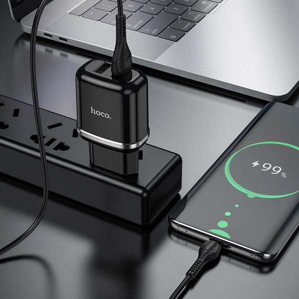 СЗУ HOCO Aspiring dual port charger N4 |2USB, 2.4A| (Safety Certified) N4 фото