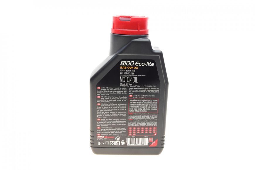 Motul108534 0W20/1L ECO-lite SAE 8100 GM dexos 1 123457181 фото