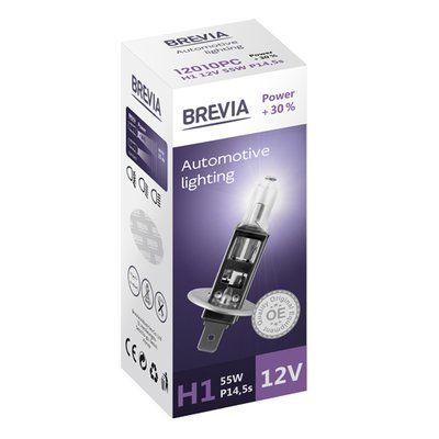 Галогенова лампа H1 12V 55W P14.5s Power +30% CP 12010PC BREVIA 12010PC фото