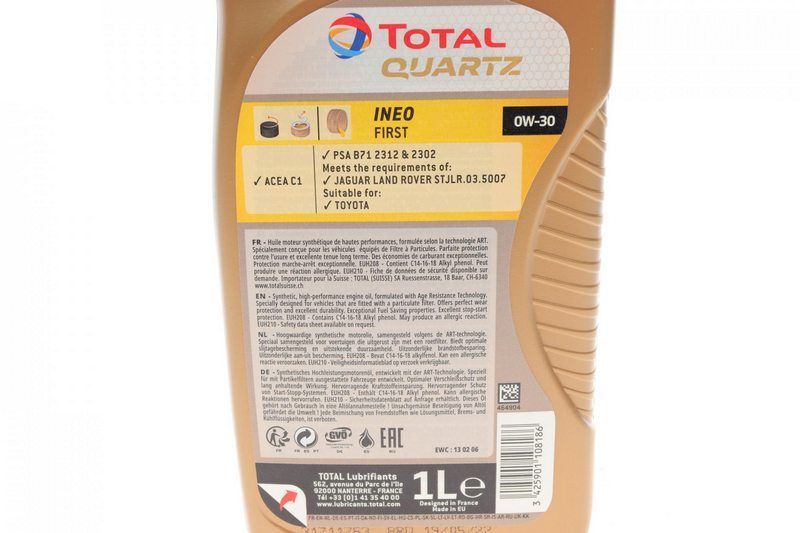 Моторна олива Total Quartz INEO First 0W-30 1 л 123457182 фото